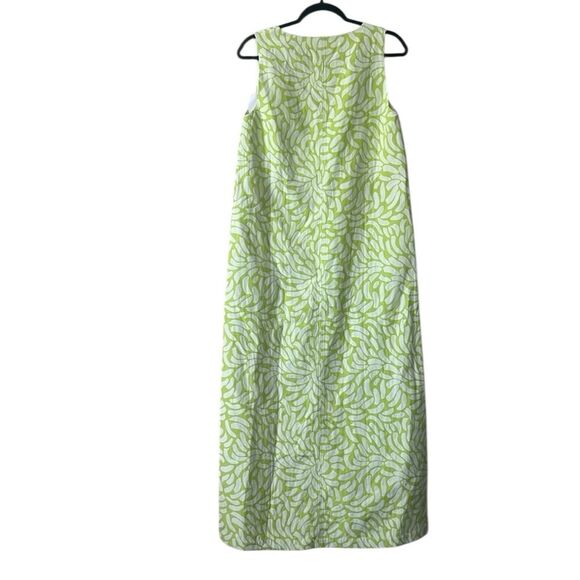 SKFK Gabriela Sleeveless Maxi Dress Green White Front Slit Size 6 Reg. $199 - Picture 5 of 14